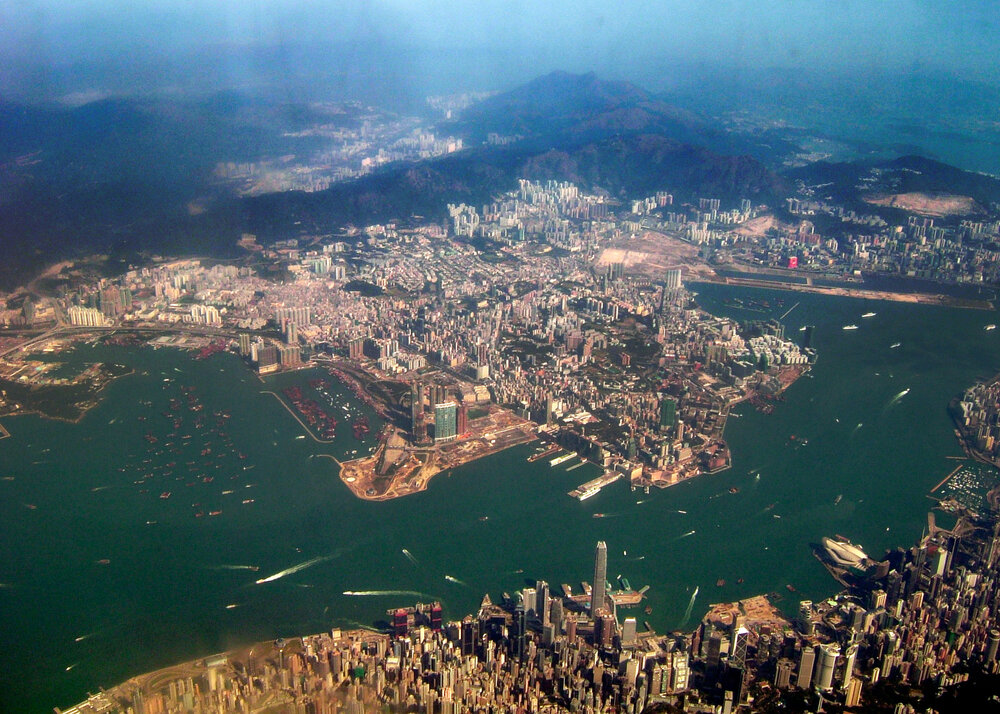Hong Kong Kowloo aerial view