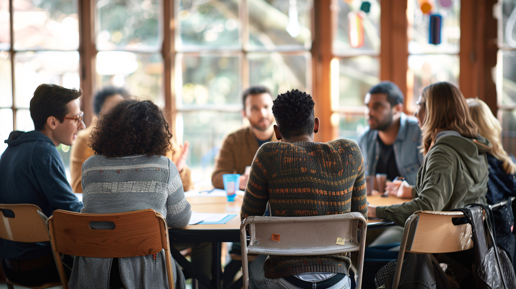 People sitting around a table having a meeting